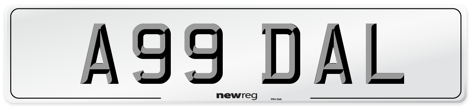 A99 DAL Number Plate from New Reg